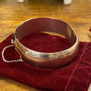 Vintage Sterling Silver Wide Bangle